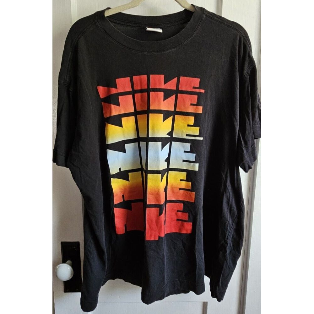 Vtg NIKE Spellout white tag black 100% cotton made in Turkey